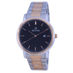 Westar Black Dial Two Tone Stainless Steel Quartz 50243 SPN 603 Men's Watch