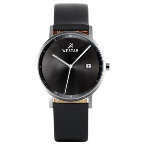 Westar Profile Leather Strap Black Dial Quartz 50221STN103 Men's Watch