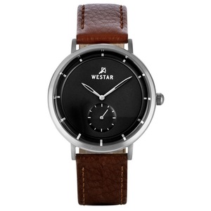 Westar Profile Leather Strap Black Dial Quartz Anlog 50246STN123 50M Mens Watch