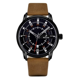 Westar Profile Leather Strap Black Dial Quartz Date 50228STN883 50M Mens Watch