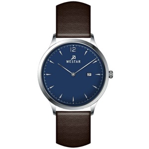 Westar Profile Leather Strap Blue Dial Quartz 50217STN124 Men's Watch