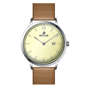 Westar Profile Leather Strap Light Champagne Dial Quartz 50217STN182 Men's Watch