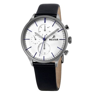 Westar Profile Leather Strap Silver Dial Quartz 50192STN407 Men's Watch
