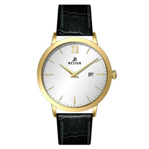 Westar Profile Leather Strap Silver Dial Quartz 50214GPN107 Men's Watch