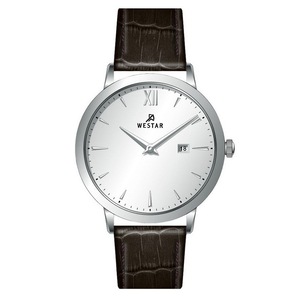 Westar Profile Leather Strap Silver Dial Quartz 50214STN127 Men's Watch