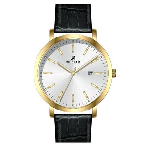 Westar Profile Leather Strap Silver Dial Quartz 50216GPN107 Men's Watch