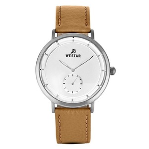 Westar Profile Leather Strap Silver Dial Quartz 50246STN187 Men's Watch