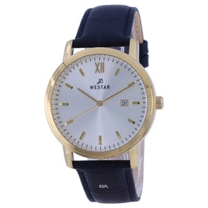 Westar Silver Dial Leather Strap Quartz 50244 GPN 102 Men's Watch