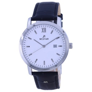 Westar White Dial Leather Strap Quartz 50244 STN 101 Men's Watch