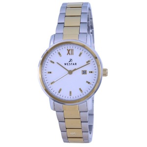 Westar White Dial Two Tone Stainless Steel Quartz 40245CBN101 30M Ladies Watch