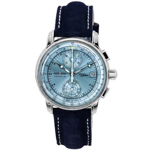 Zeppelin 100 Jahre Chronograph Tachymeter Ice Blue Dial Quartz Z86704 Mens Watch