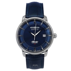 Zeppelin Atlantic Leather Strap Blue Dial Automatic 84603 Mens Watch
