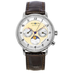 Zeppelin Friedrichshafen Moon Phase Day/Date Gold Dial Quartz 85375 Ladies Watch