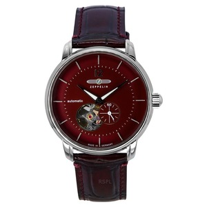 Zeppelin LZ 120 Bodensee Red Open Heart Dial Automatic 81665 Analog Mens Watch