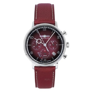 Zeppelin LZ129 Hindenburg Chronograph Red Vegan Leather Strap Z80862N Mens Watch