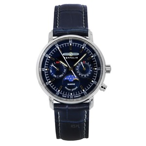 Zeppelin LZ14 Marine Moon Phase Day/Date Blue Dial Quartz 86353 50M Ladies Watch