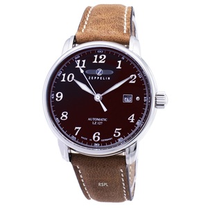 Zeppelin LZ 127 Graf Automatic Brown Dial Leather Strap 86563 50M Mens Watch