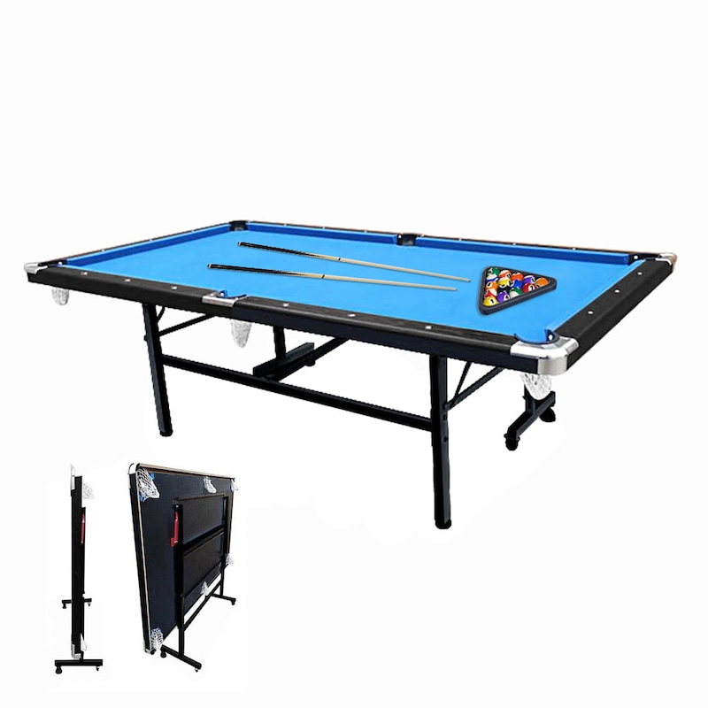Buy 7FT Foldable Pool Table Billiard Table Free Accessory For Small ...
