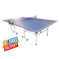 SPINIX Optimal 16mm Indoor Blue Top Foldable Solo Play Table Tennis Pingpong Table-Bats Balls Net