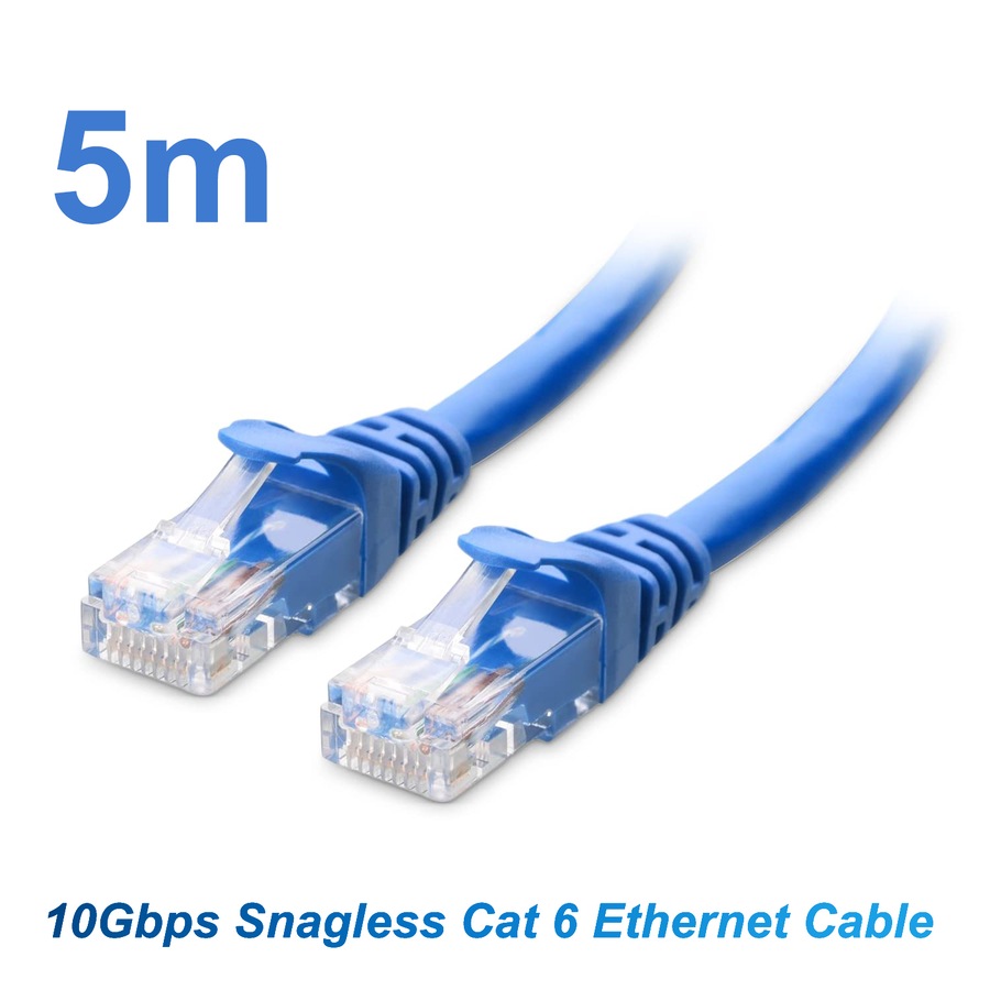 3m Cat 6 RJ45 Ethernet Cable, 10Gbps 550MHz Network Patch Cord, 24AWG Bare Copper, Snagless LAN Cable for PC/Server/Router/PoE Camera - VELORICA