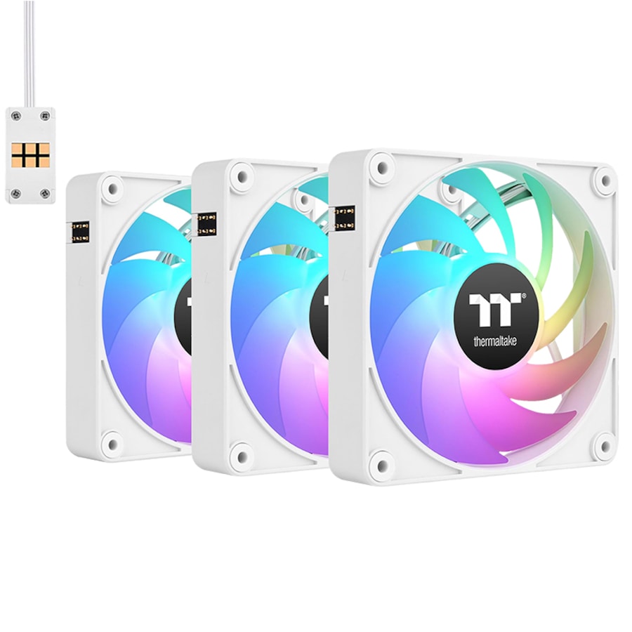 Thermaltake CT140 EX ARGB Standard Blades 140mm PWM White Fan - 3 Pack (CL-F191-PL14SW-A)