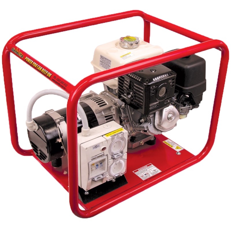 7.5kVA Honda Generator Recoil Single Phase Worksite Compliant Australia