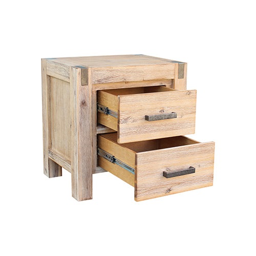 4 Pieces Bedroom Suite in Solid Wood Veneered Acacia Construction Timber Slat Double Size Chocolate Colour Bed, Bedside Table & Tallboy