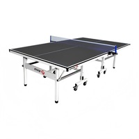 TOPONE 16mm MDF Top Steel Leg Indoor Table Tennis Table Ping-pong Table Home Game - Black -10-Minute Assembly