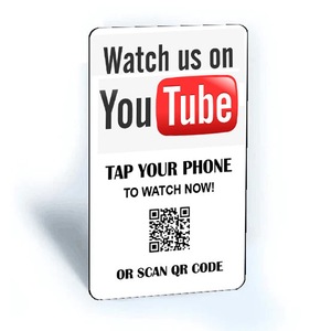Tap and Share Contactless Sharing Smart NFC 'Watch Us on YouTube' Connect Card + QR code