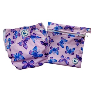 Reusable Swim Nappy & Mini Wet Bag Combo ~ Butterflies