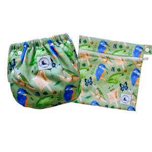 Reusable Swim Nappy & Mini Wet Bag Combo ~ Forest