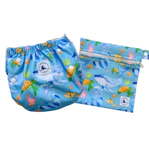 Reusable Swim Nappy & Mini Wet Bag Combo ~ Ocean
