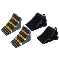 2pcs Rubber Wheel Chocks with Handle for Trucks Trailers Boats