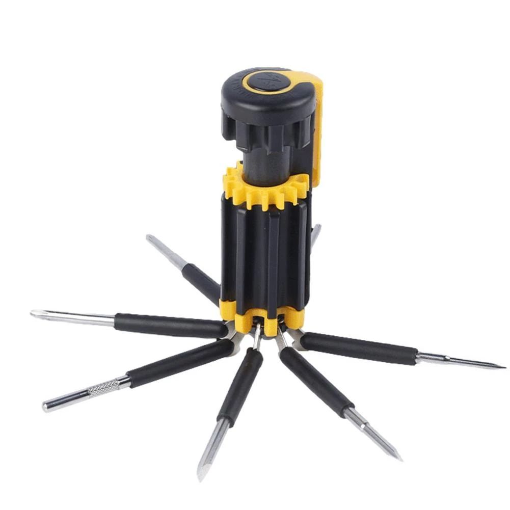 Car Supplies 8 in 1 Screwdriver with LED Flashlight Multifunctional Portable Outdoor