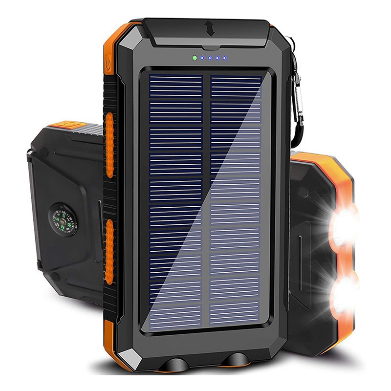 Solar Power Bank Portable Charger 20000mAh Phone Laptop Battery Pack 4 Foldable Panel