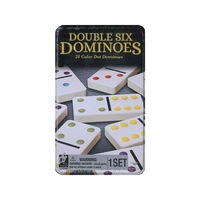 Cardinal ASM6041069 Classic Double 6 Coloured Dominoes in Tin Game