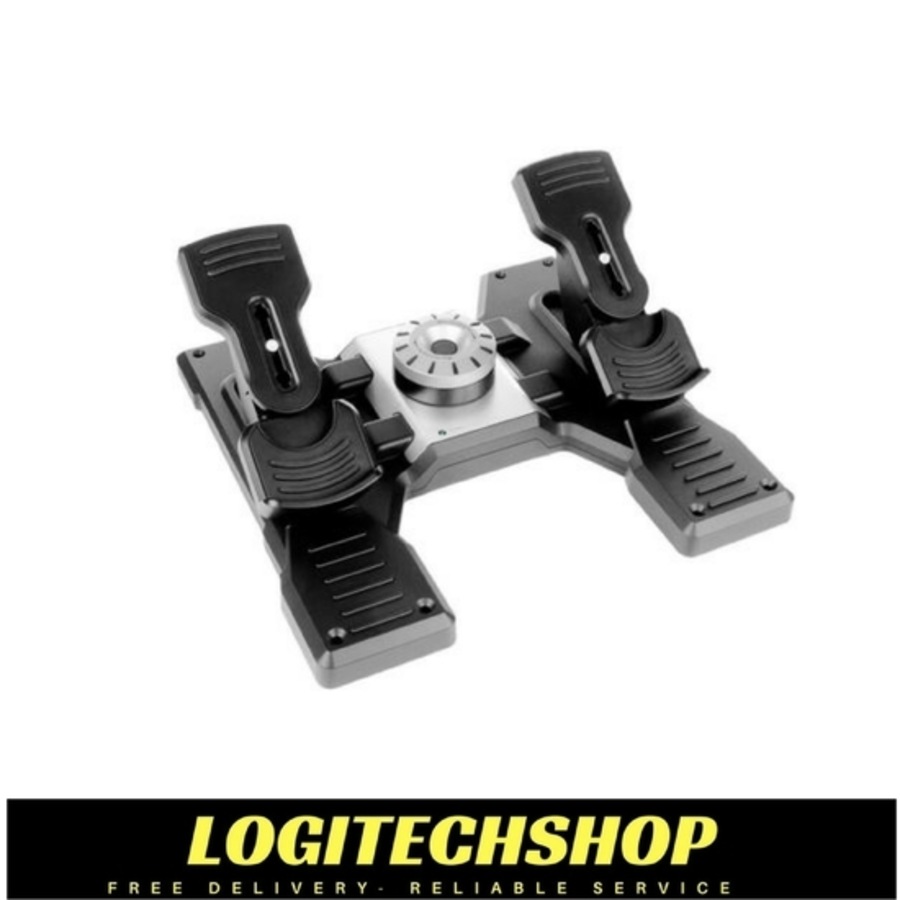 Logitech Flight Rudder Pedals Professional Simulation Rudder Pedals with Toe Brake