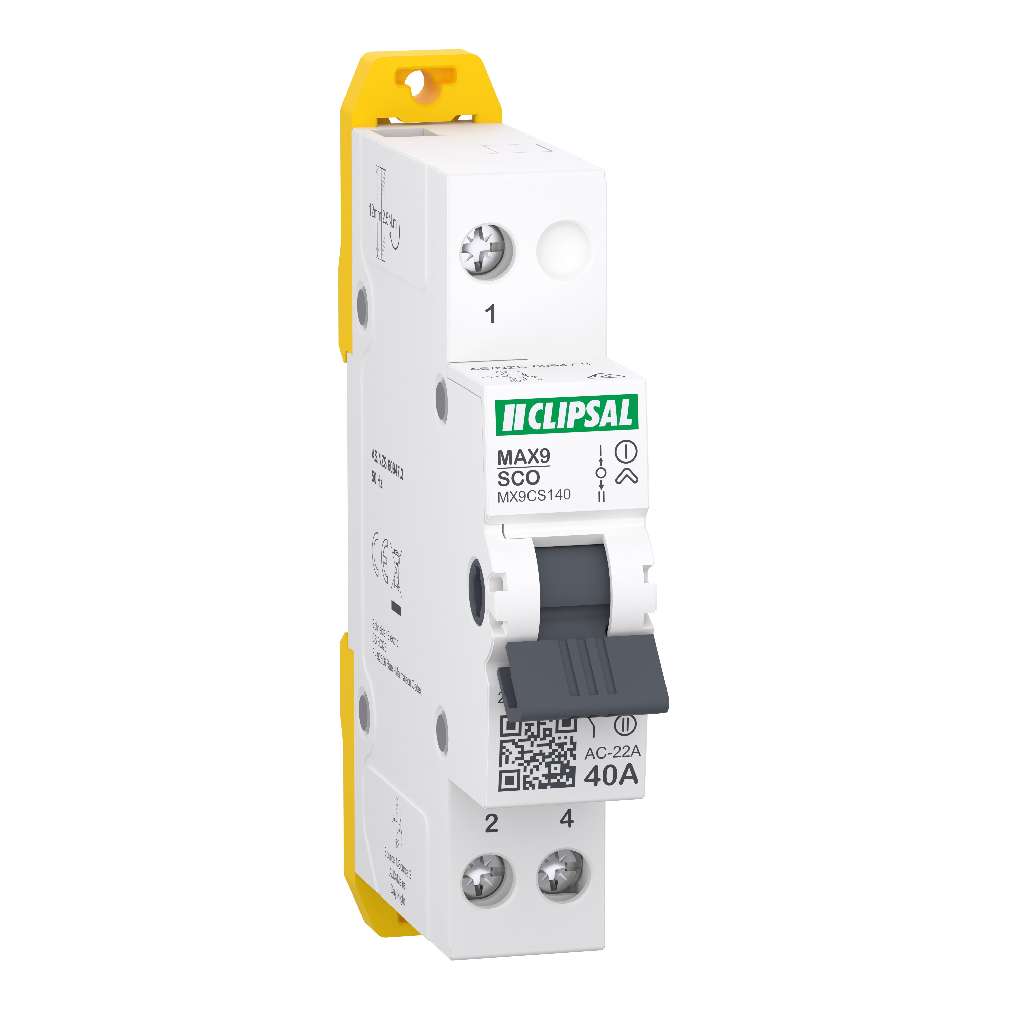 Clipsal MX9CS140, MAX9 Changeover Switch 1P 40A 230/240 VAC Australia