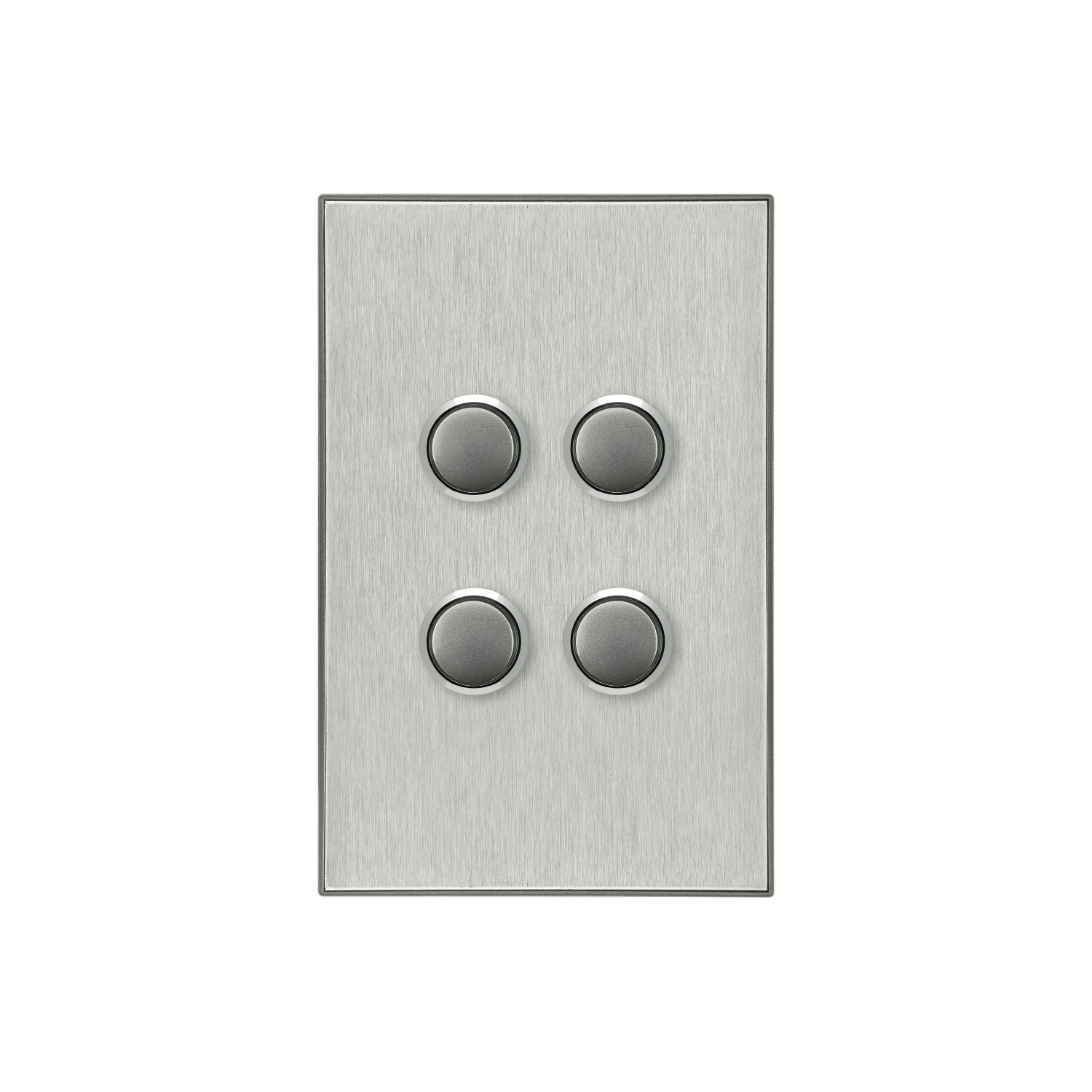 Clipsal Saturn Series Switch 4 Push button Led 4000 Series Including Saturn Horizontal Horizon Silver - 4064PBL-HS Australia