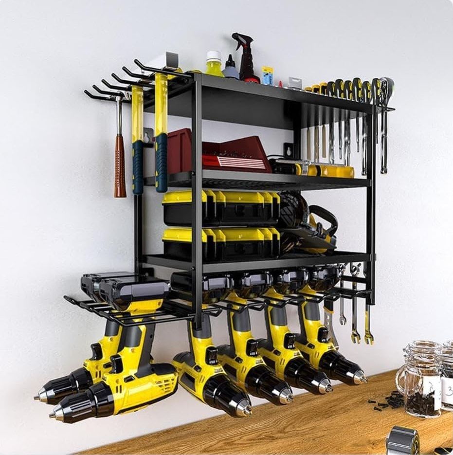 Buy CARLA HOME 4-Tier Power Tool Rack Organizer Wall Mount with Drill ...