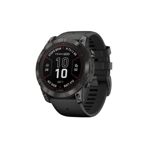 Garmin Fenix 7X Pro Sapphire Solar DLC Titanium Smart Sports Watch - Carbon Grey/Black Band, 51mm