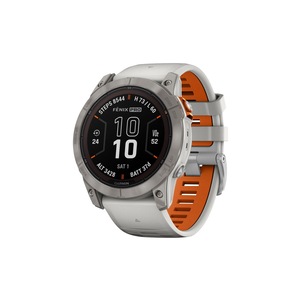 Garmin Fenix 7X Pro Sapphire Solar Titanium Smart Sports Watch - Fog Grey/Ember Orange Band, 51mm
