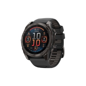 Garmin Fenix 8 AMOLED Sapphire Smart Sports Watch (Carbon Grey Titanium, Black/Pebble Grey Band, 51mm)