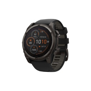Garmin Fenix 8 Solar Sapphire Smart Sports Watch (Carbon Grey Titanium, Black/Pebble Grey Band, 51mm)