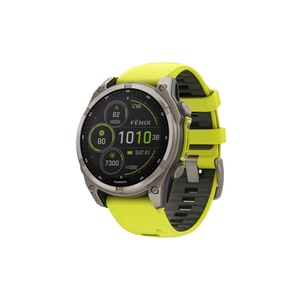 Garmin Fenix 8 Solar Sapphire Smart Sports Watch (Titanium, Amp Yellow/Graphite Band, 47mm)