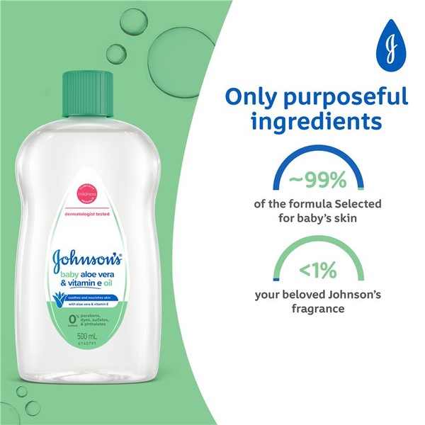Buy Johnson's Baby Oil with Aloe Vera & Vitamin E 500ml - MyDeal Australia