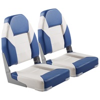 2-Pack Folding High Back Boat Seats - Weatherproof, Ergonomic Marine Chairs