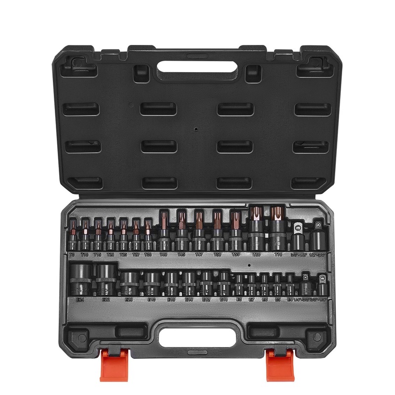 Buy Torx Bit Socket and External Torx Socket Set 31-Piece T8-T70 and E4 ... image.