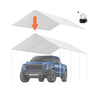10 x 20 ft Carport Replacement Canopy Cover, Garage Top Tent Shelter Tarp Heavy-Duty Waterproof & UV Protected, Easy Installation with 40 Ball Bungeess (Only Top Cover, Frame Not Include),