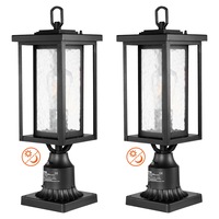 2 PCs Dusk to Dawn Outdoor Lamp Post Light Fixture 450 mm Pole Pier Mount